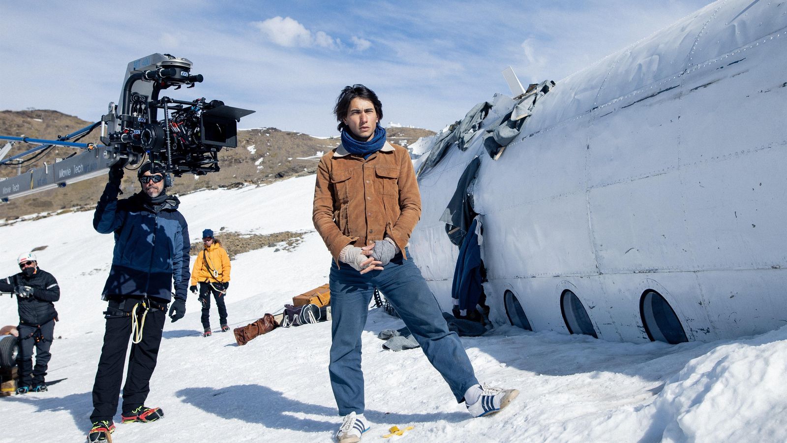 Rodatge de la pel·lícula 'La sociedad de la nieve', de Bayona