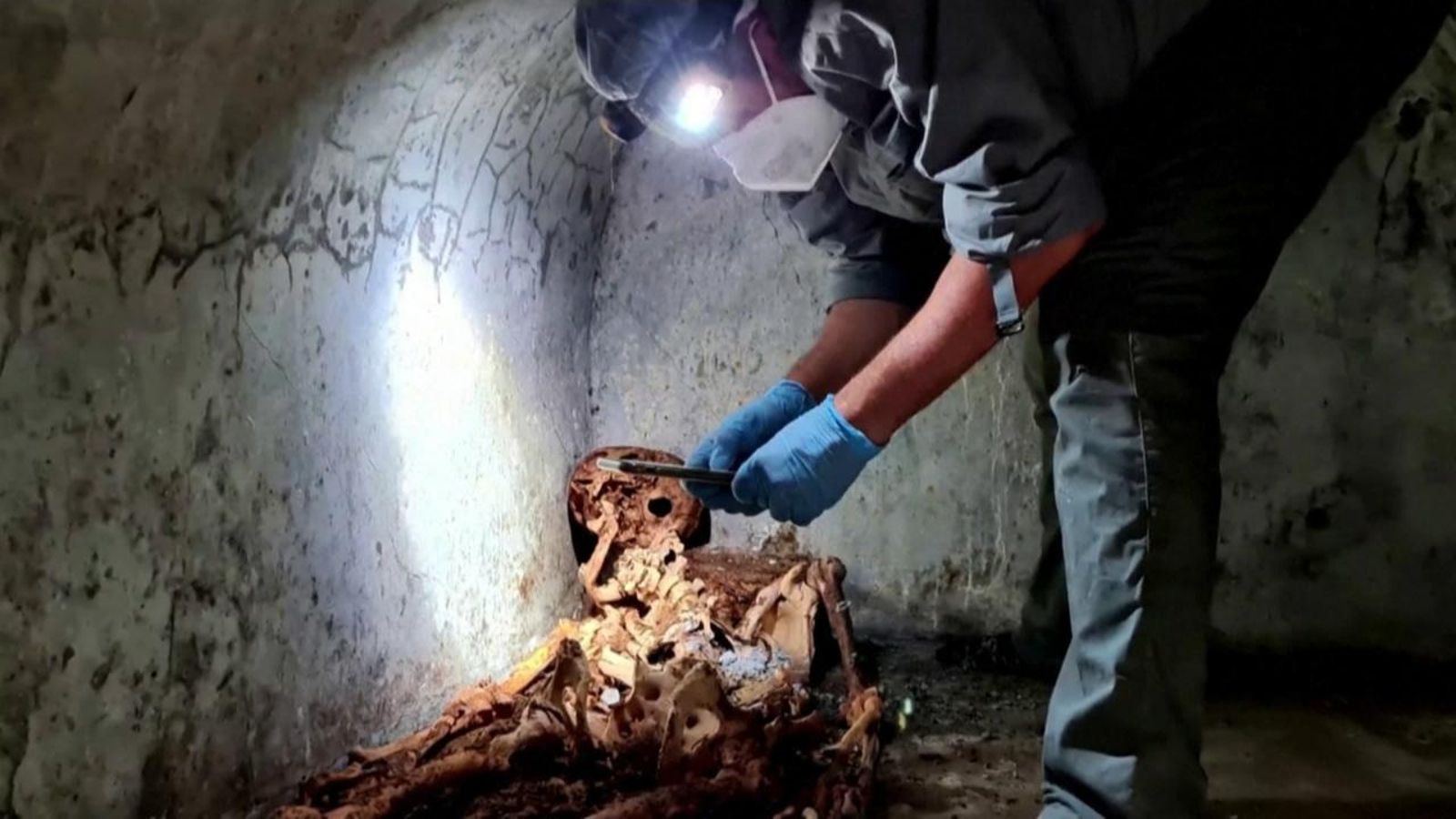 Troballa de la momia al Parc Arqueològic de Pompeia