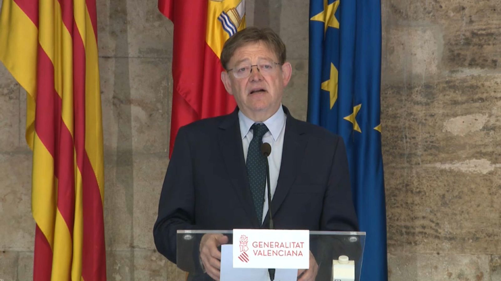 El president de la Generalitat, Ximo Puig, durant la roda de premsa.