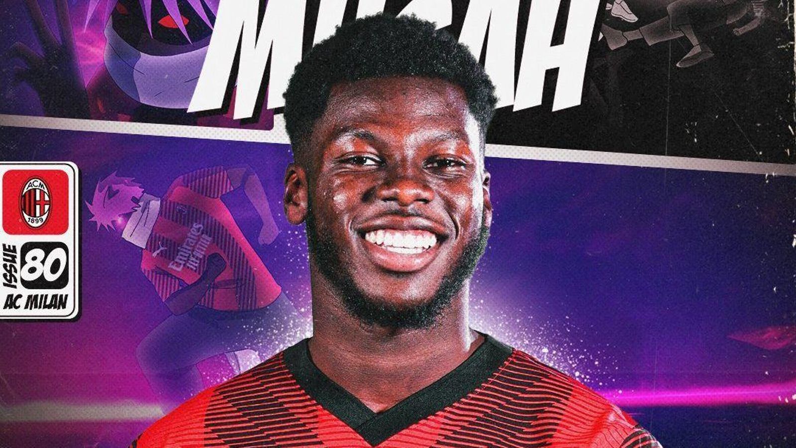 Yunus Nusah, amb la camiseta del Milan