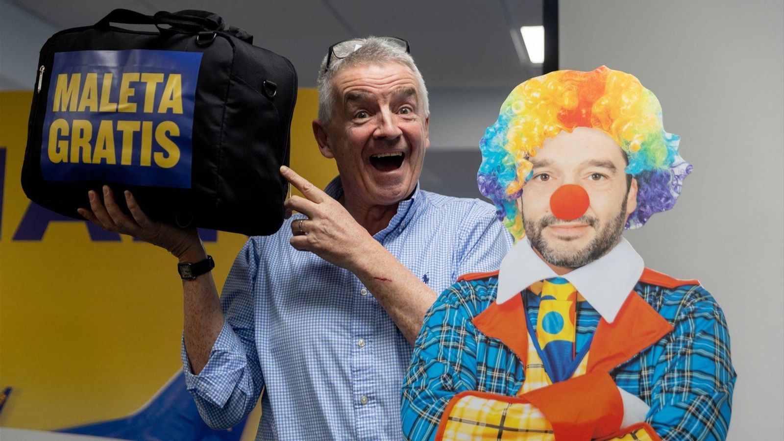 El conseller delegat del grup Ryanair, Michael O'Leary, durant la presentació de la campanya