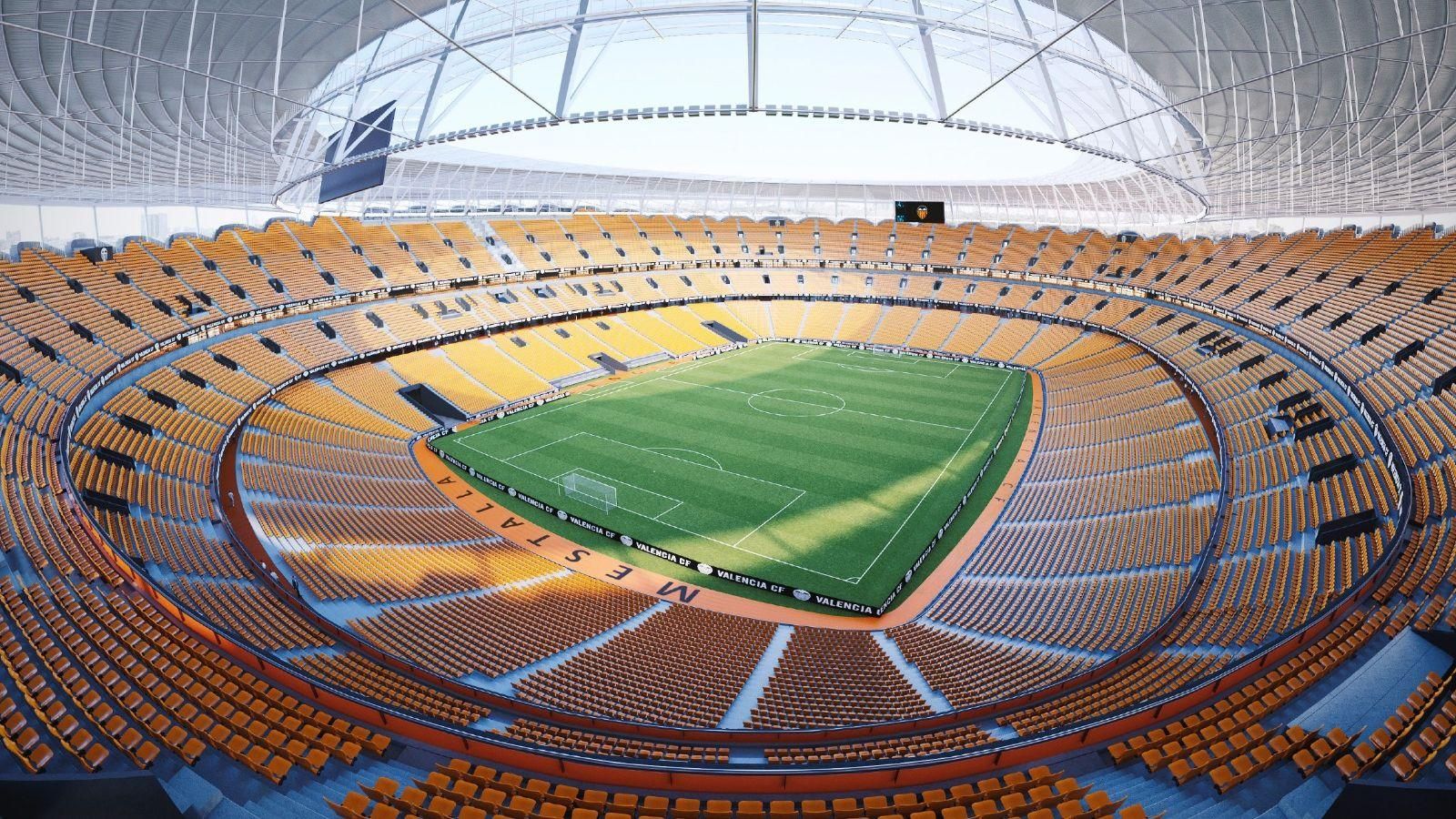 Recreació interior del nou estadi de Mestalla
