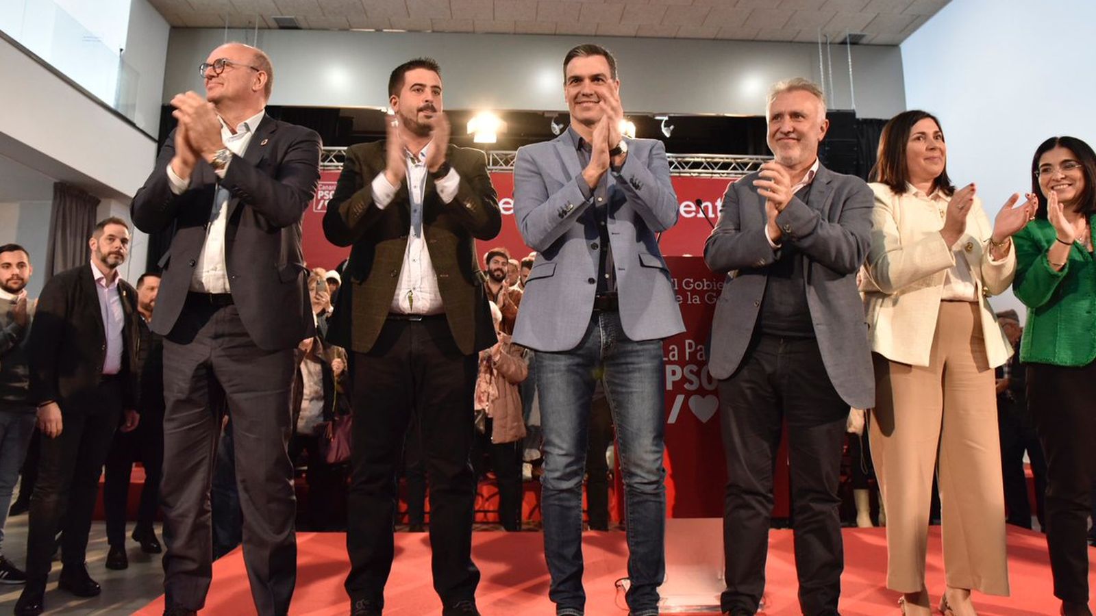 El president del govern espanyol i secretari general del PSOE, Pedro Sánchez, aquest dissabte a La Palma