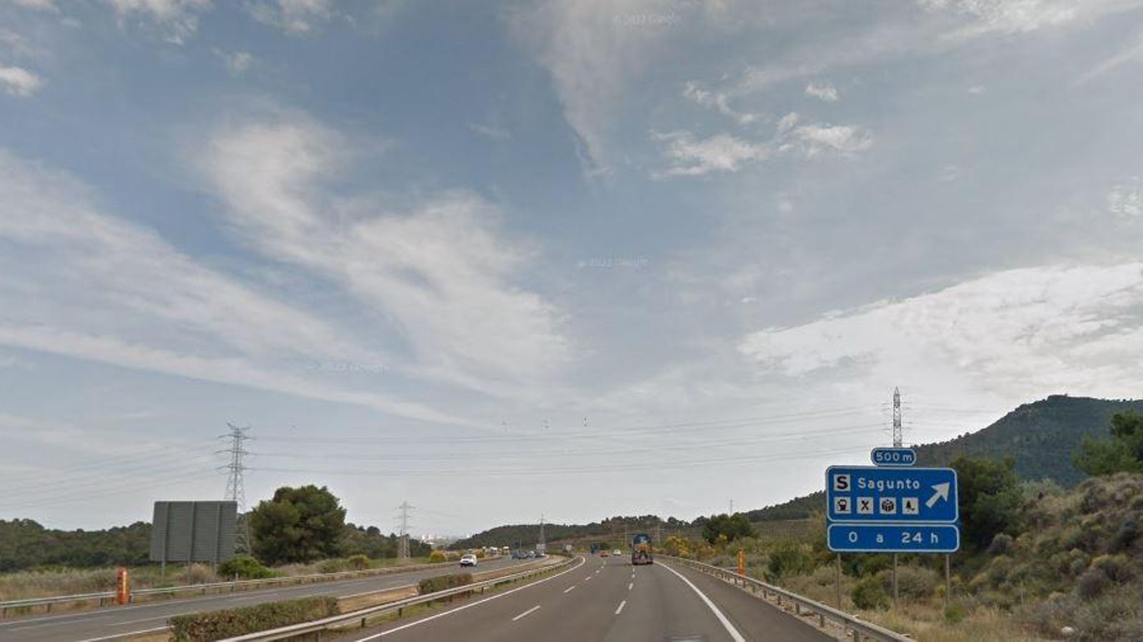 Imatge d'arxiu de l'AP-7 en direcció a Sagunt Imatge d'arxiu de l'autopista AP7 en direcció a Sagunt