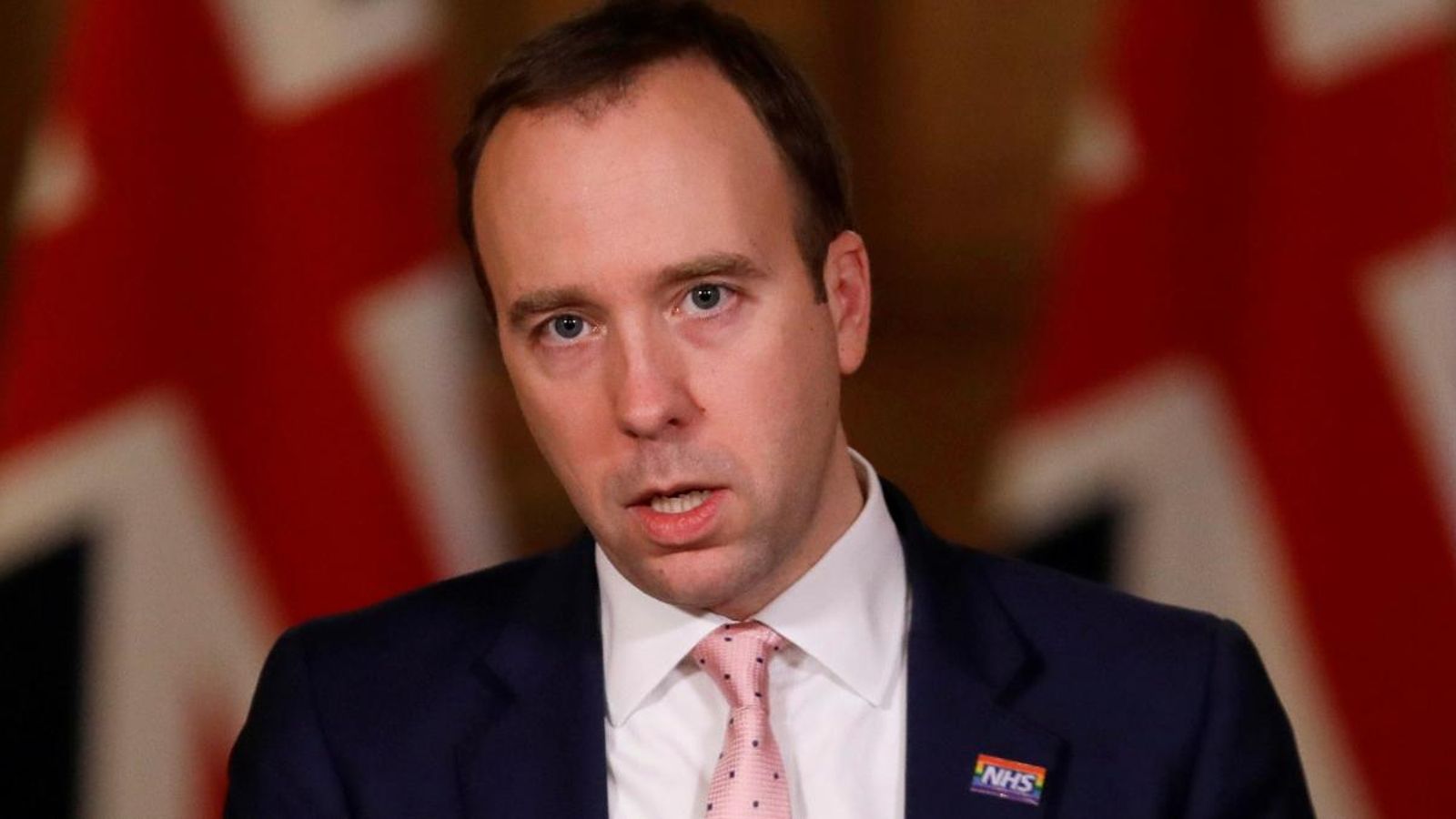 El ministre de Sanitat britànic, Matt Hancock, en roda de premsa