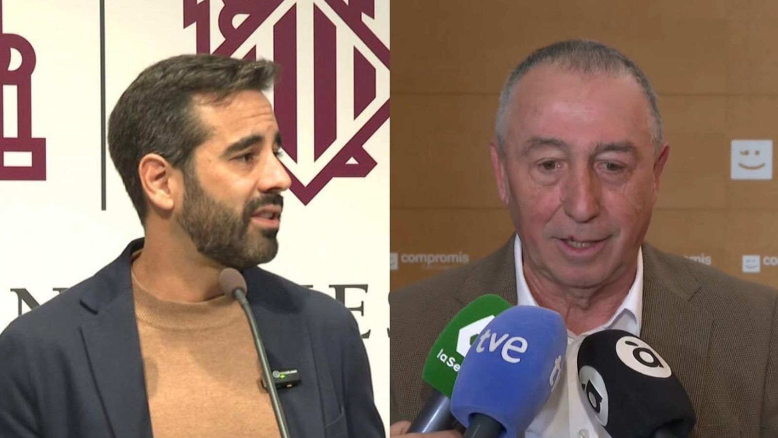 Els síndics Muñoz i Baldoví etenen els mitjans, en imatges d'arxiu