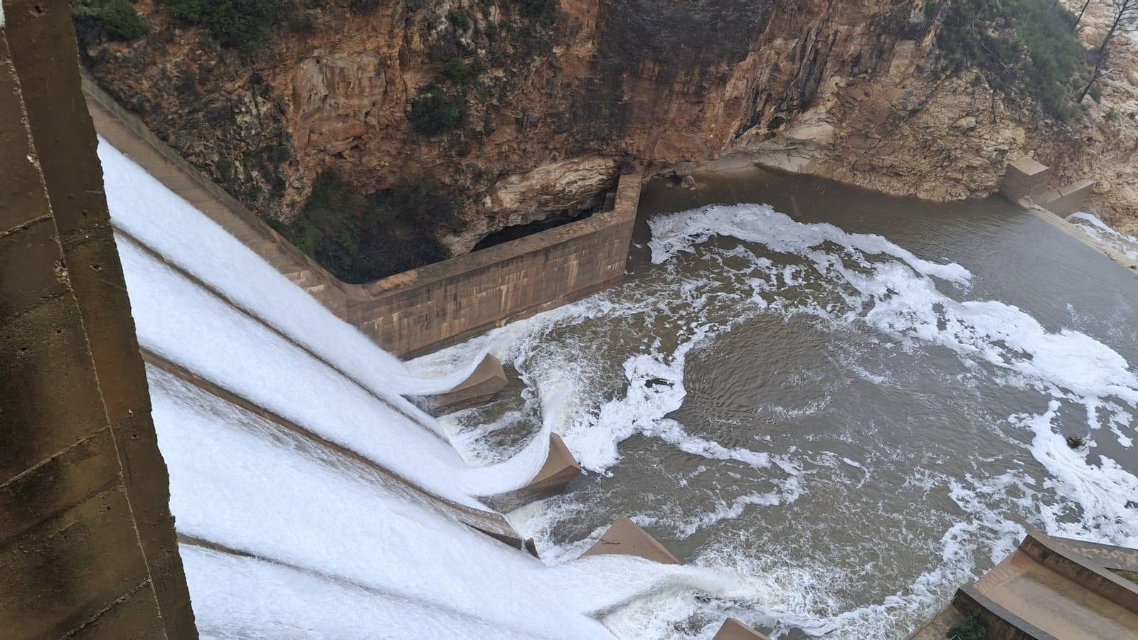 Situació actual de la presa de Forata, a Iàtova, el 5 de febrer