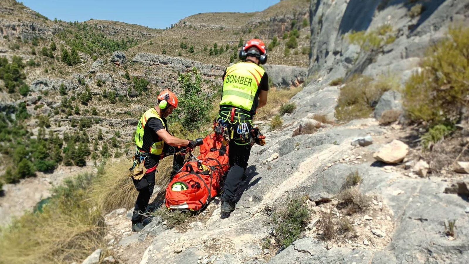 El rescat amb helicòpter a Tous