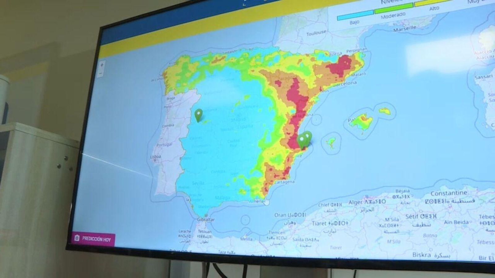 Mapa d'avisos d'Aemet