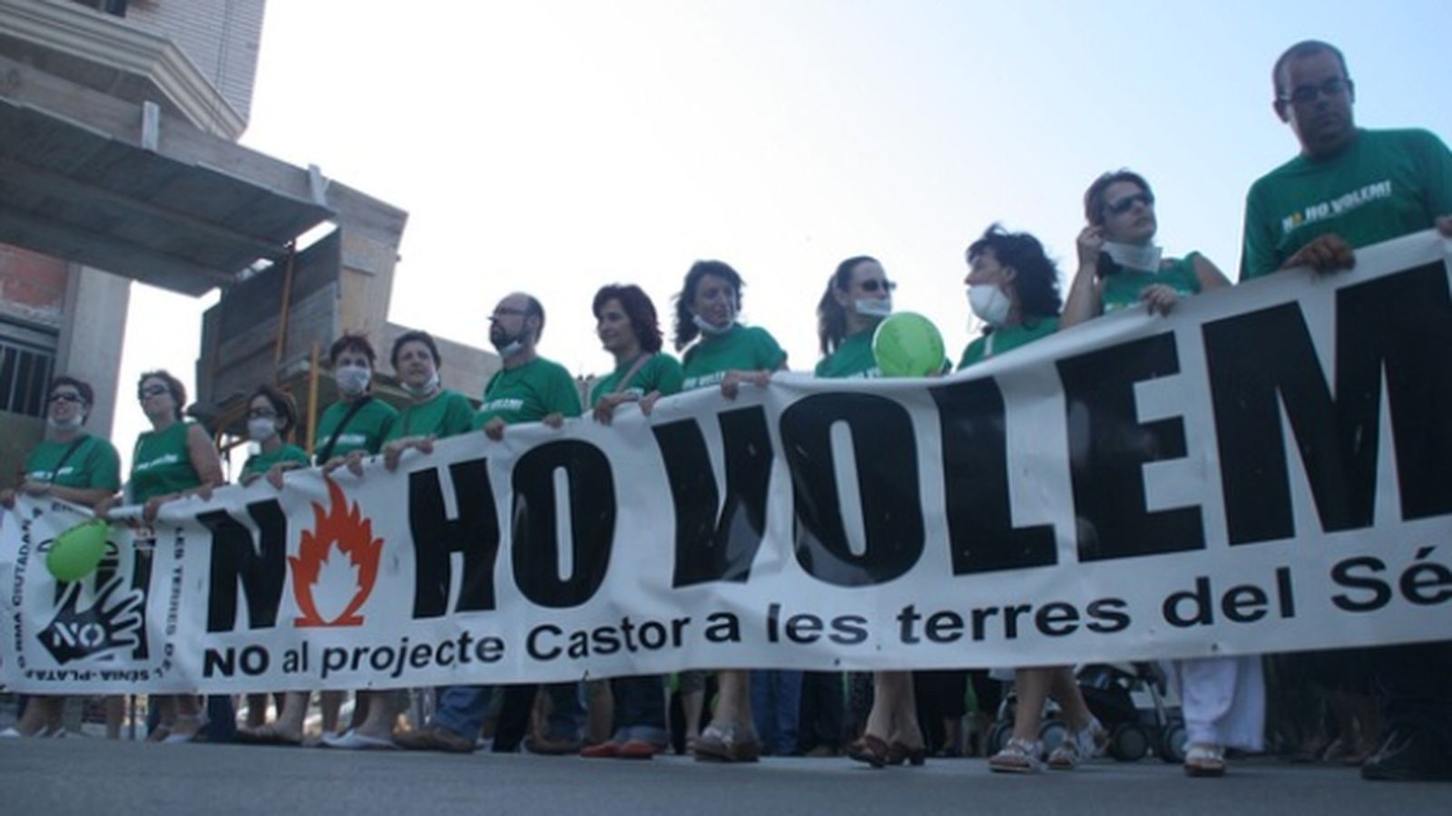 En imatge, una de les protestes contra la plataforma gasística Castor
