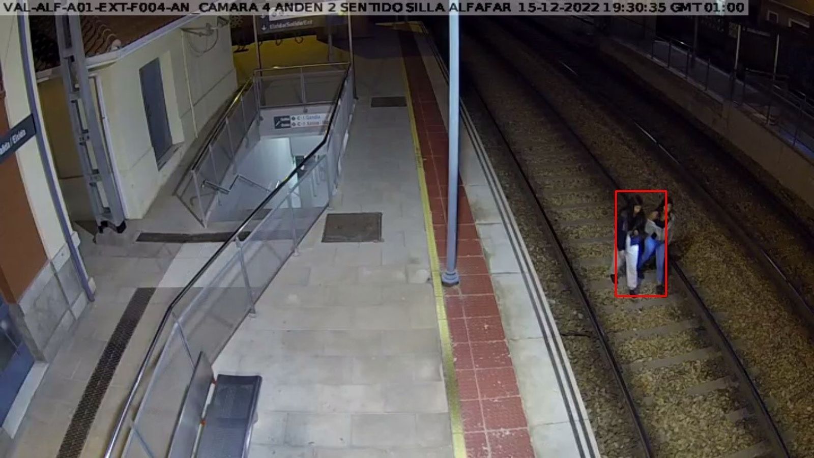 Imatge del nou sistema de viodeovigilància a l'estació d'Alfafar-Benetússer