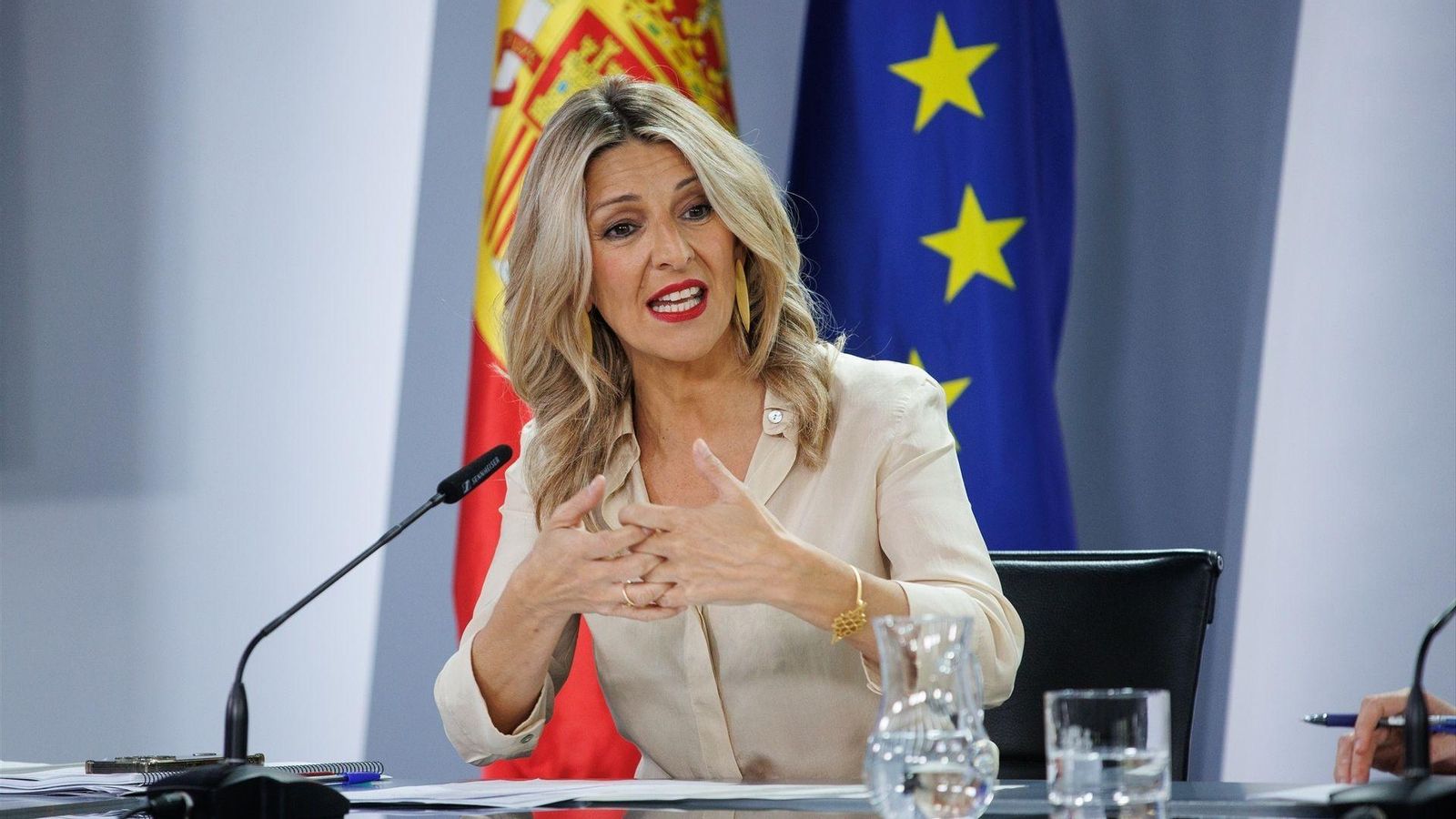 Yolanda Díaz, en una roda de premsa del Consell de Ministres (arxiu)