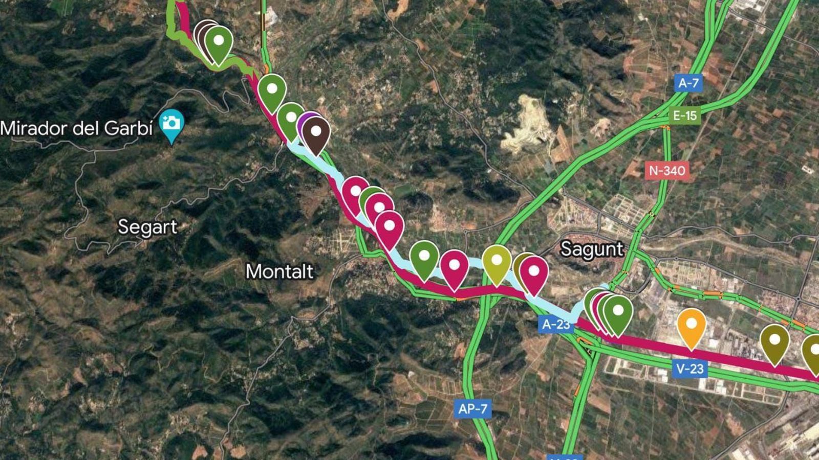 Part del traçat de la via verda d'Ojos Negros