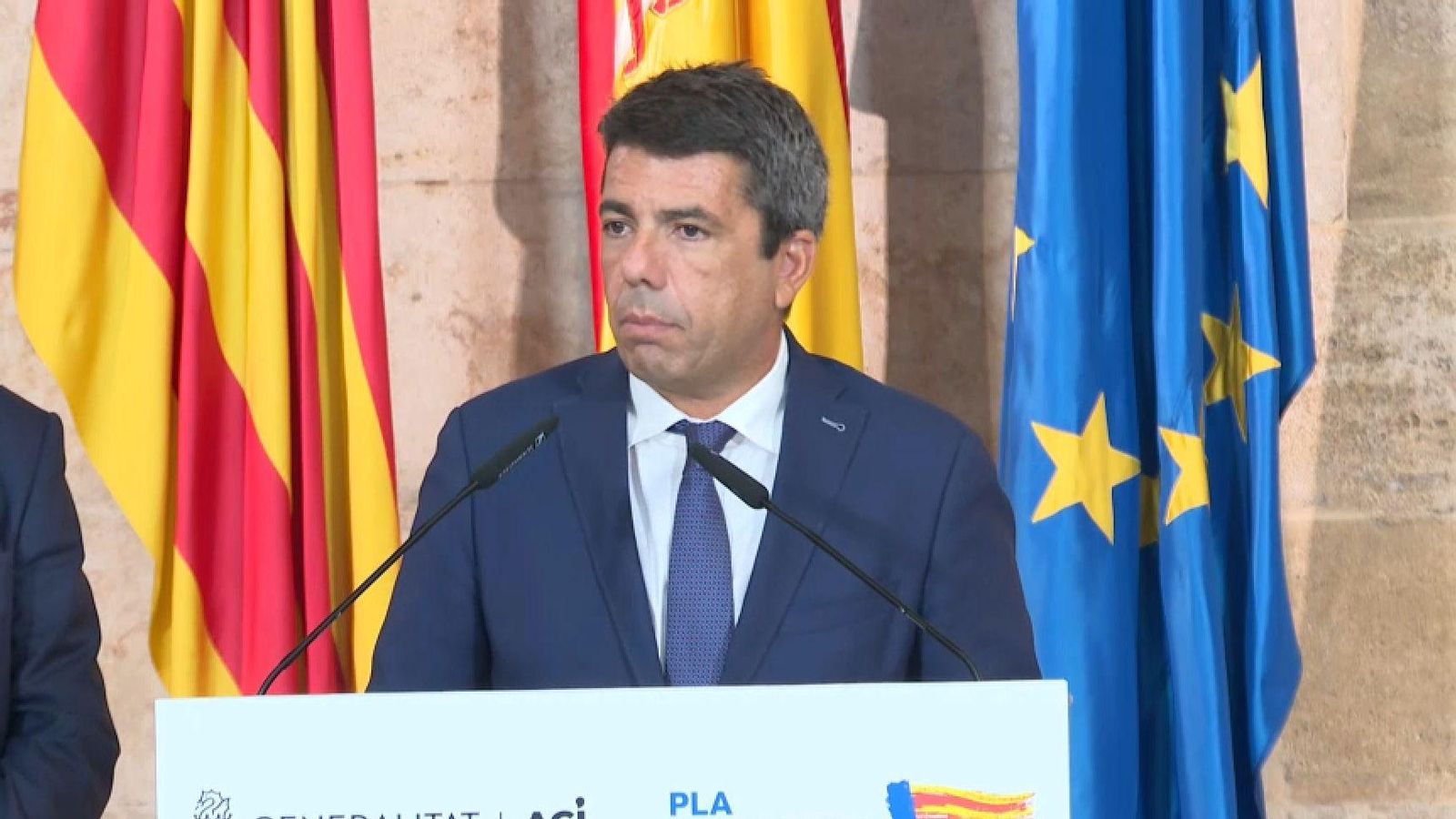 El president de la Generalitat, Carlos Mazón, durant l'anunci de la inversió en depuració d'aigües