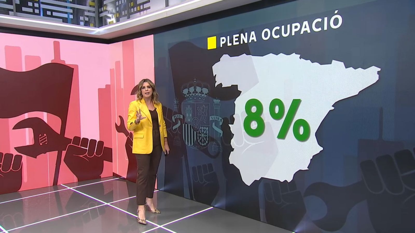 Captura d'un grafisme de l'À Punt NTC Migdia sobre les xifres d'ocupació