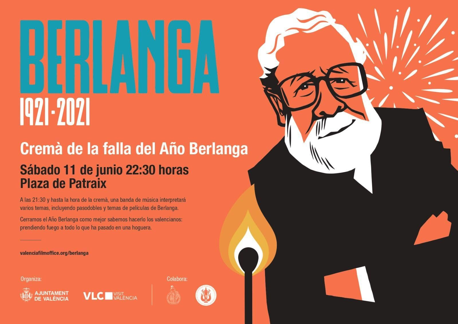 Cremà de la falla per l'Any Berlanga