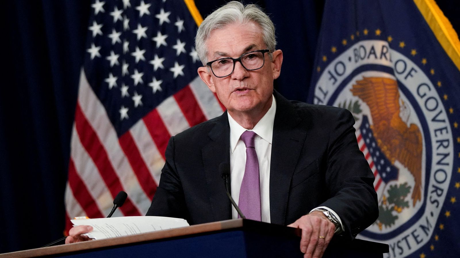 El president de la Junta de la Reserva Federal, Jerome Powell, en una intervenció
