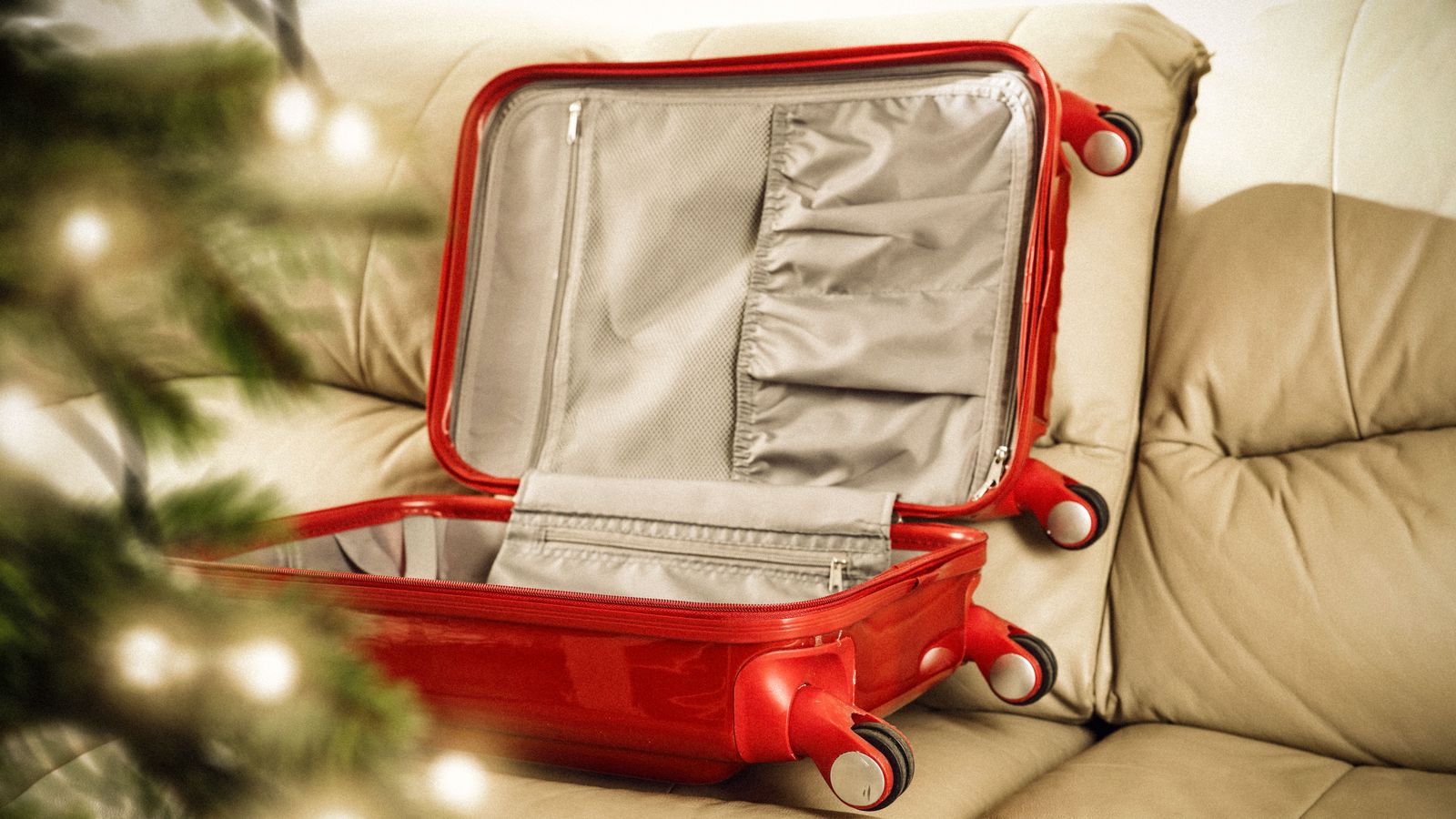 Una maleta durant l'època nadalenca