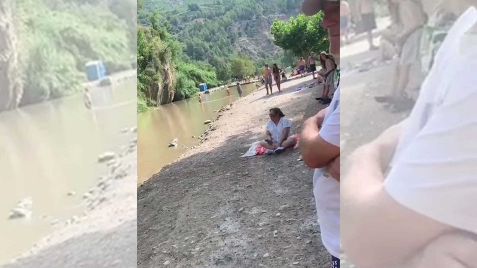 La Fuente de los Baños, a Montanejos, amb l'aigua tenyida de marró