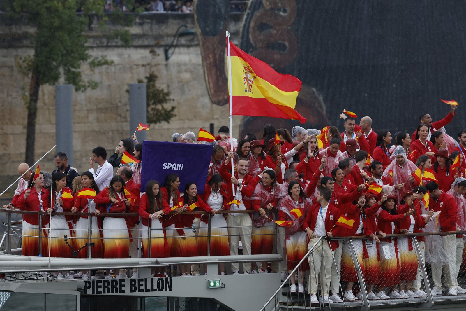 Delegació d'Espanya durant la cerimònia d'obertura de les Olimpíades