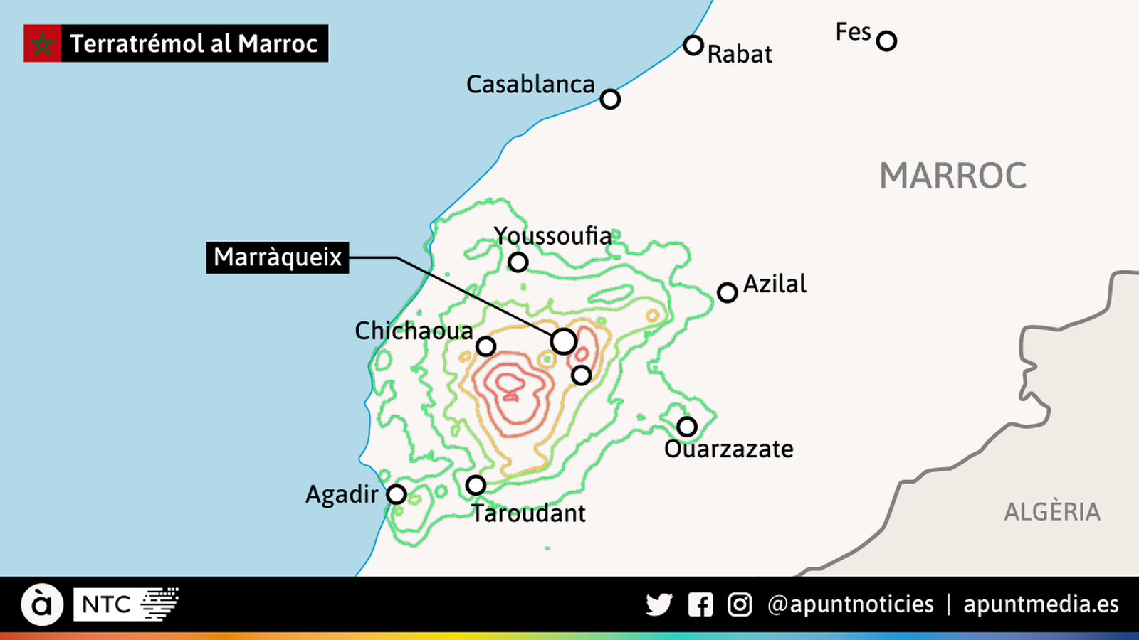 Un terratrémol de magnitud 7 sacseja el Marroc