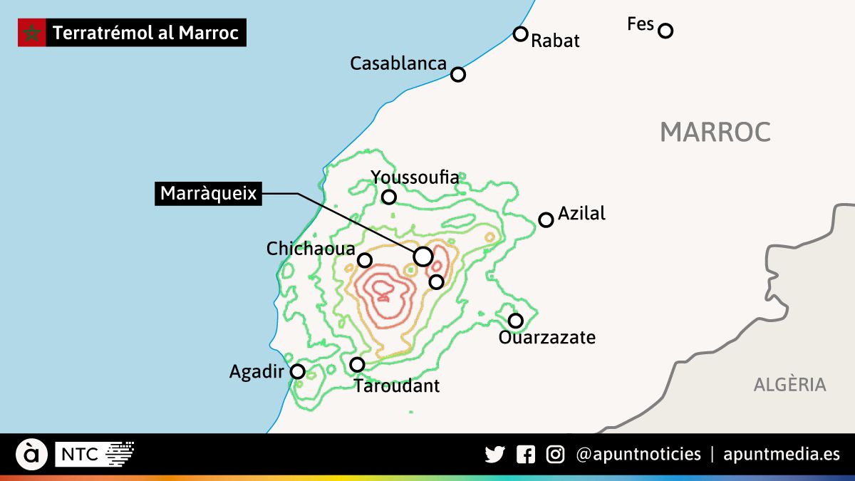 Un terratrémol de magnitud 7 sacseja el Marroc Un terratrémol de magnitud 7 sacseja el Marroc