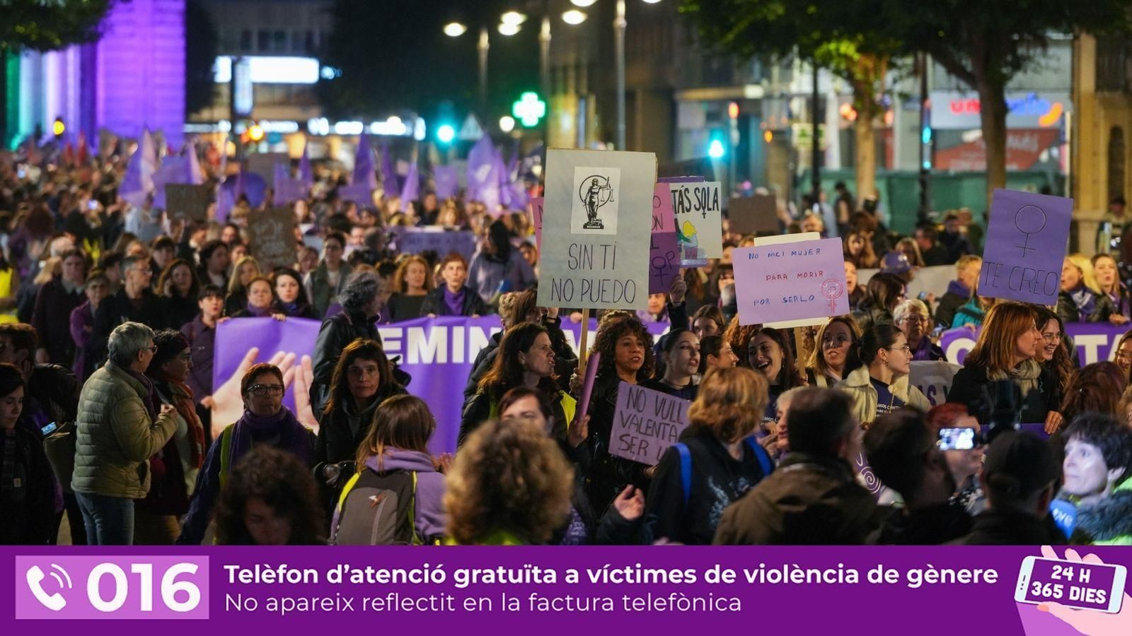 Una marxa contra la violència masclista que al centre de València, en una imatge d'arxiu