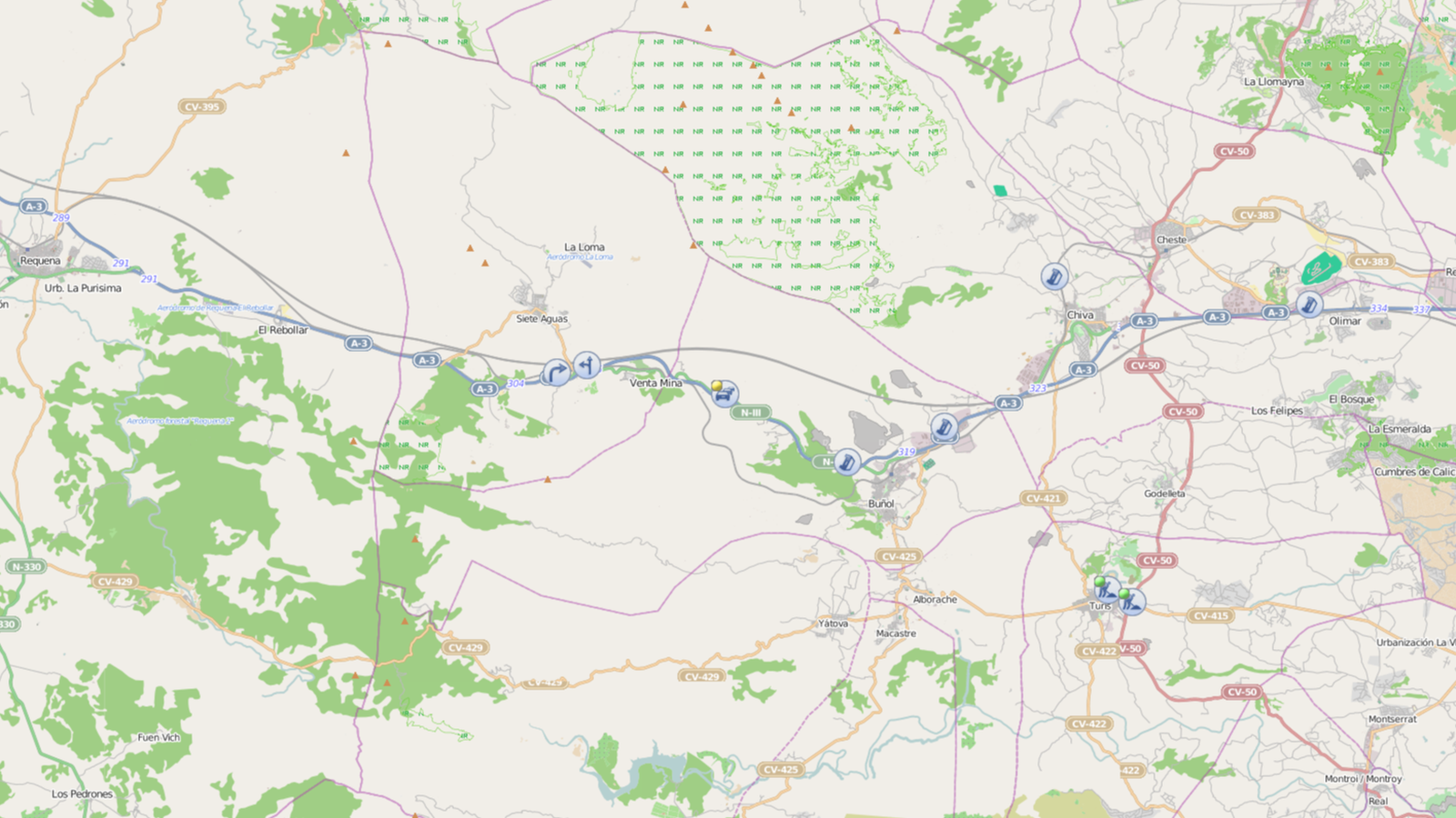 Punt del mapa en el que s'ha produït l'accident