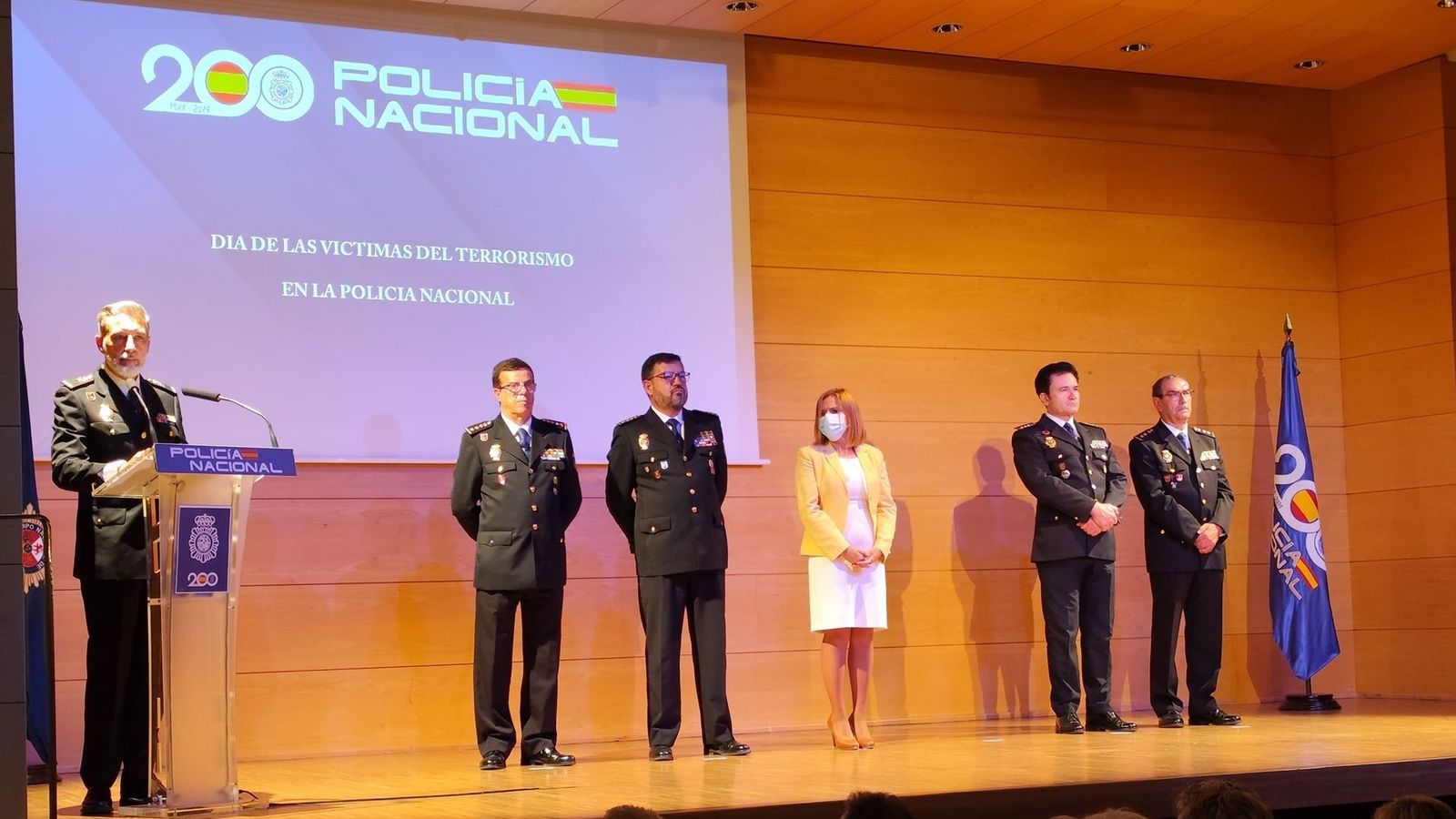 Moment del discurs del cap superior de Policia de la Comunitat Valenciana, Carlos Gajero