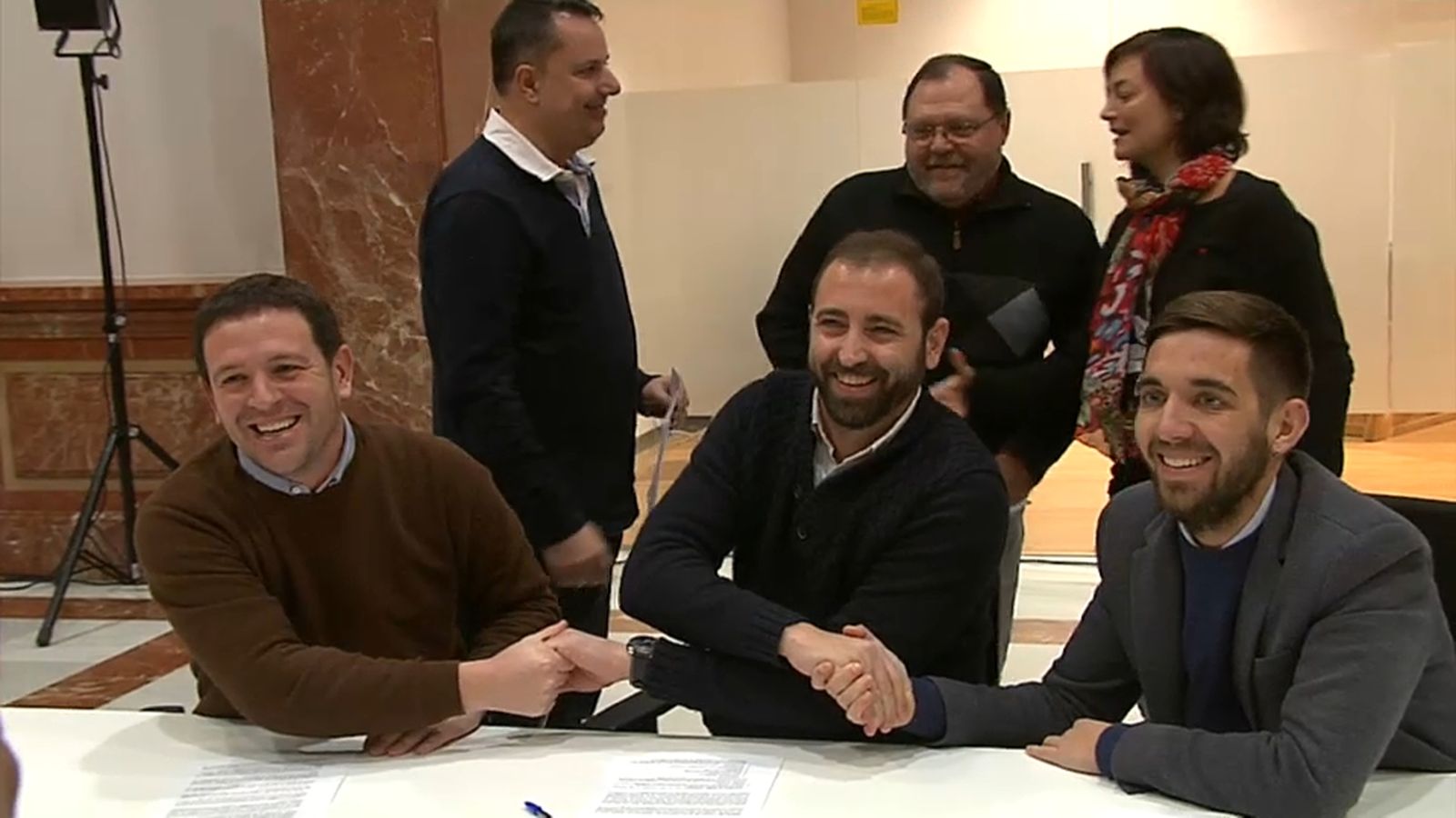 Omar Braina (PSPV-PSOE), Ingasi Garcia (Compromís) i Fernando Navarro (Podem-EUPV)