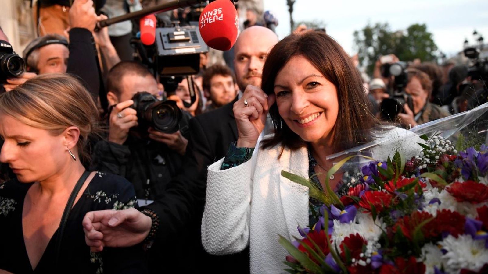 L’alcaldessa de París, Anne Hidalgo, aquest diumenge després de guanyar la segona volta de les eleccions municipals a París