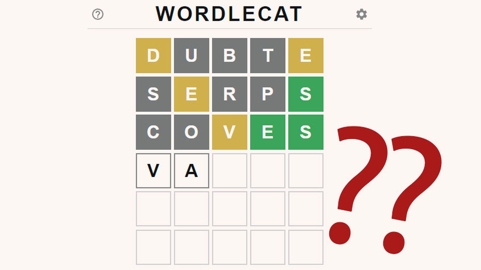 Captura de pantalla d'una partida de Wordle