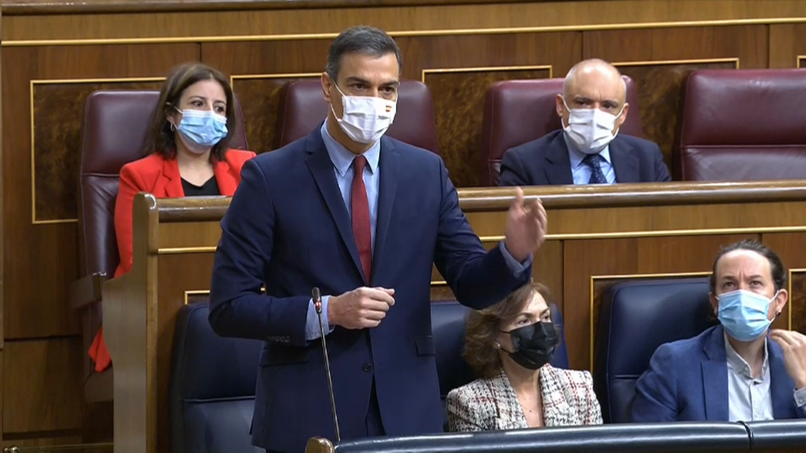 El president del govern espanyol, Pedro Sánchez, durant la sessió de control al Congrés
