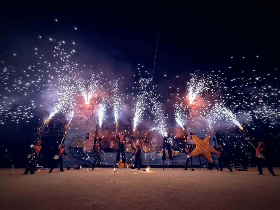 Espectacle pirotècnic de la companyia Dimonis Rafolins, amb què la fira tancarà la 675a edició