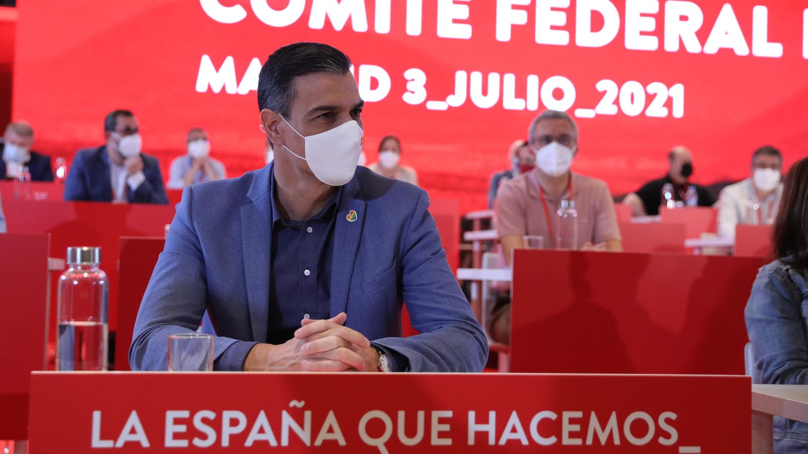 El secretari general del PSOE, Pedro Sánchez, durant una reunió del comité federal