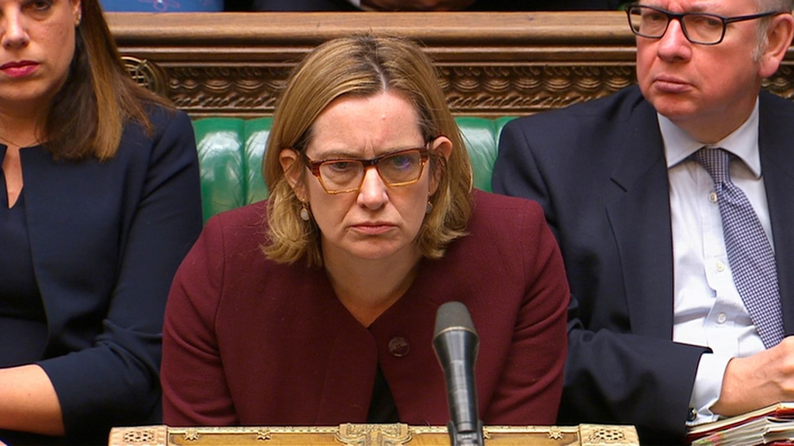 L'exmnistra Amber Rudd, durant l'última intervenció a la Cambra dels Comuns