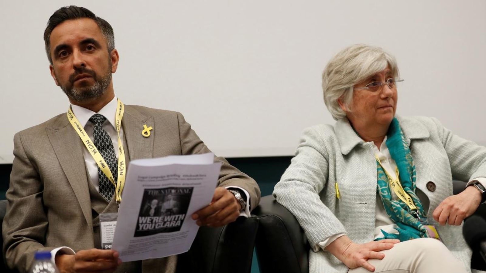 Clara Ponsatí i el seu advocat, en una imatge d'arxiu