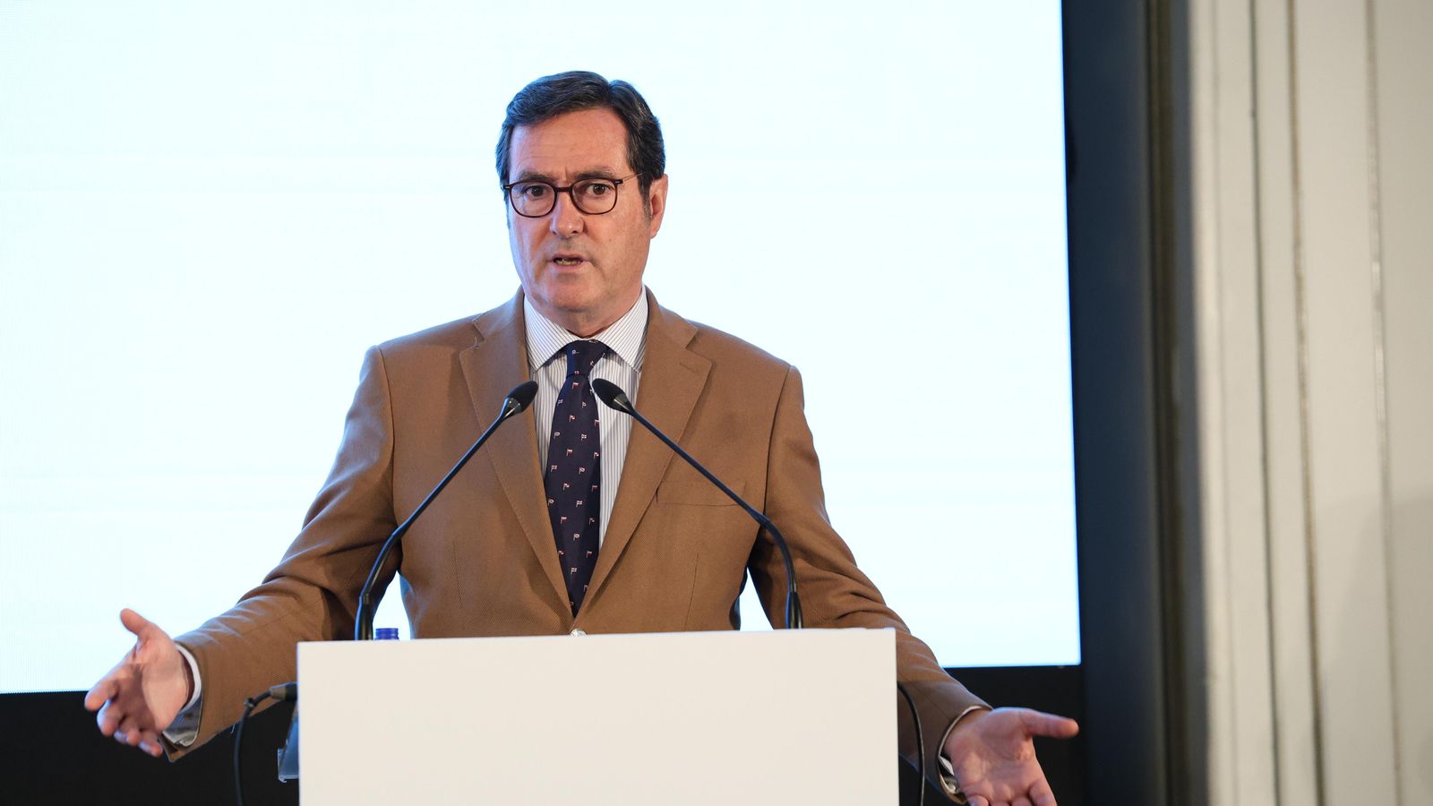 El president de la CEOE Antonio Garamendi, en un acte a primers de desembre