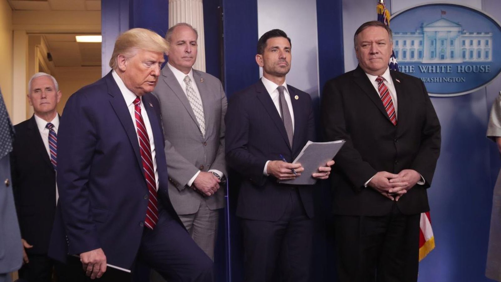 El president dels Estats Units, Donald Trump, després de la sessió informativa diària sobre la crisi del coronavirus el passat 20 de març a Washington