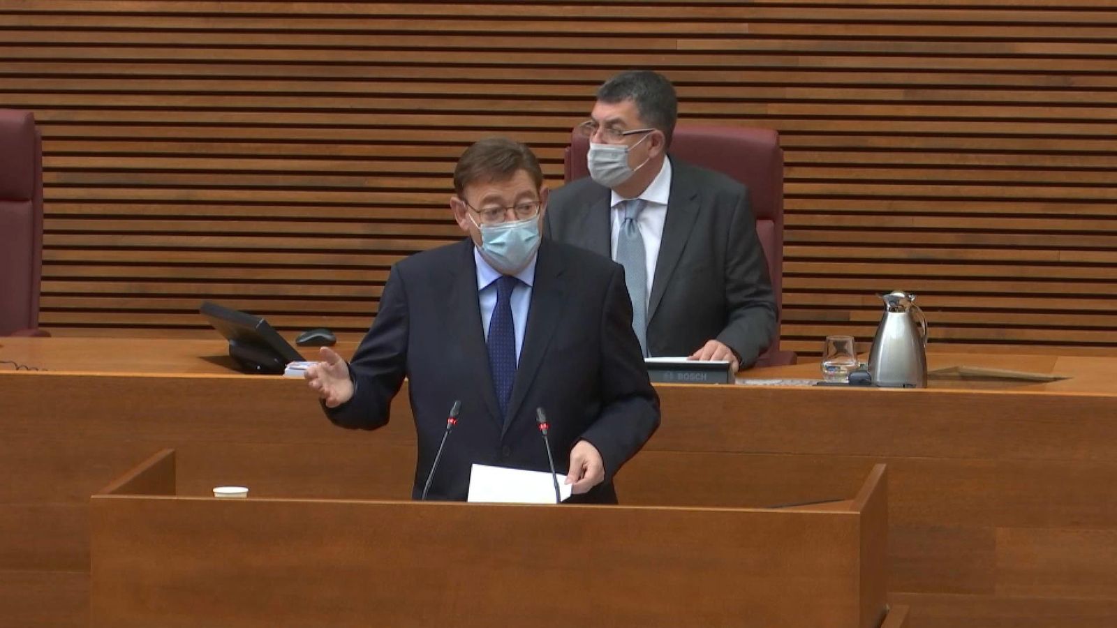 El president de la Generalitat, Ximo Puig, durant la seua intervenció a les Corts