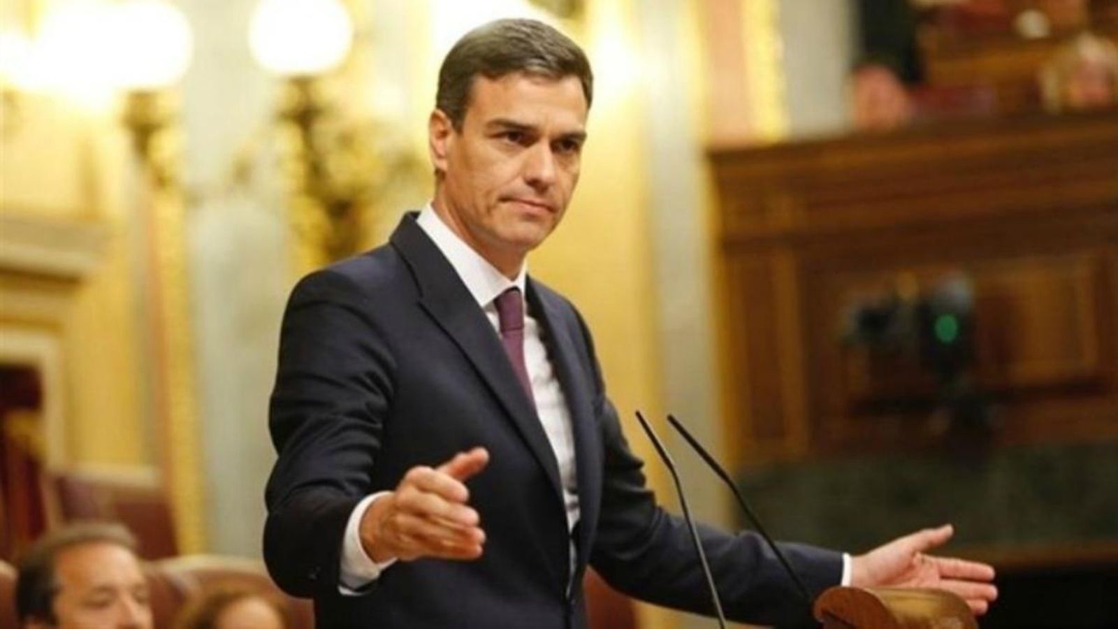 Pedro Sánchez durant una compareixença