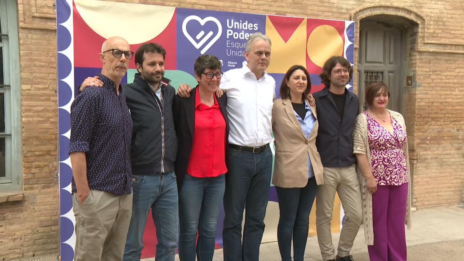 Representants d'UP-EU, aquest dissabte, en la presentació de les candidatures autonòmica i municipals