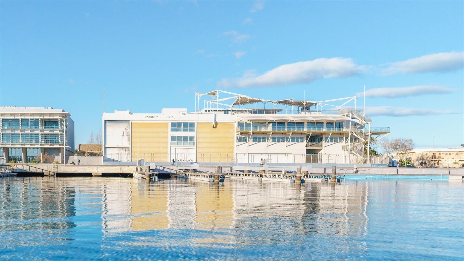 Antiga base de l'equip Alinghi al port de València