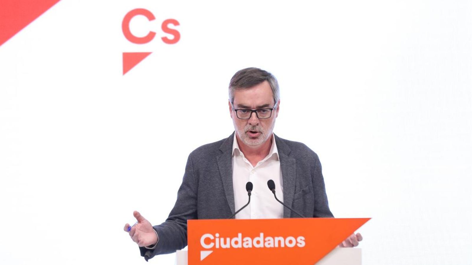El secretari general de Ciutadans, José Manuel Villegas, en roda de premsa