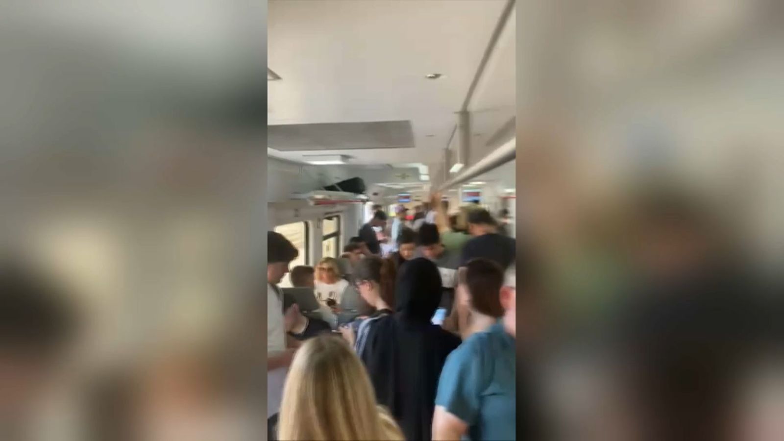 Un tren de Rodalia de gom a gom