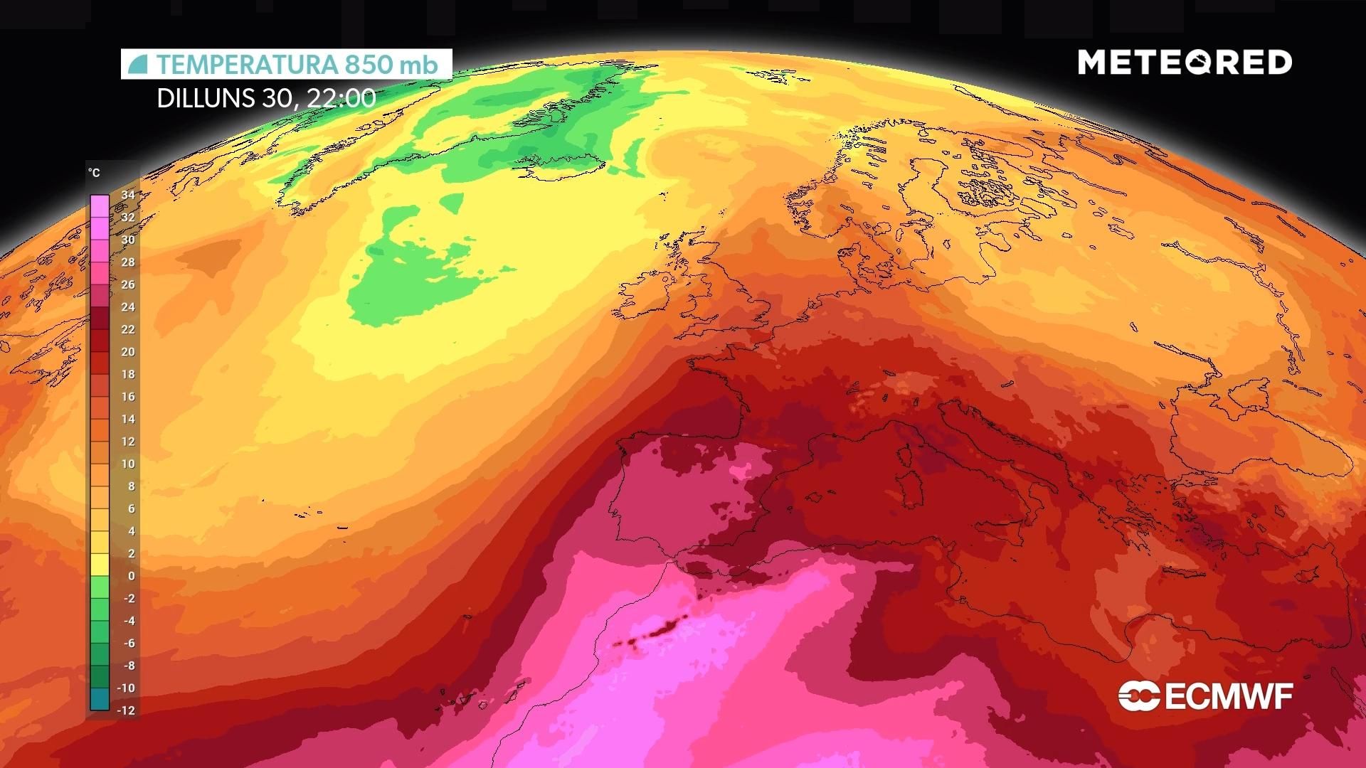 TEMPERATURA A 1.500 METRES L'ÚLTIM DIA DE JUNY TEMPERATURA A 1.500 METRES L'ÚLTIM DIA DE JUNY