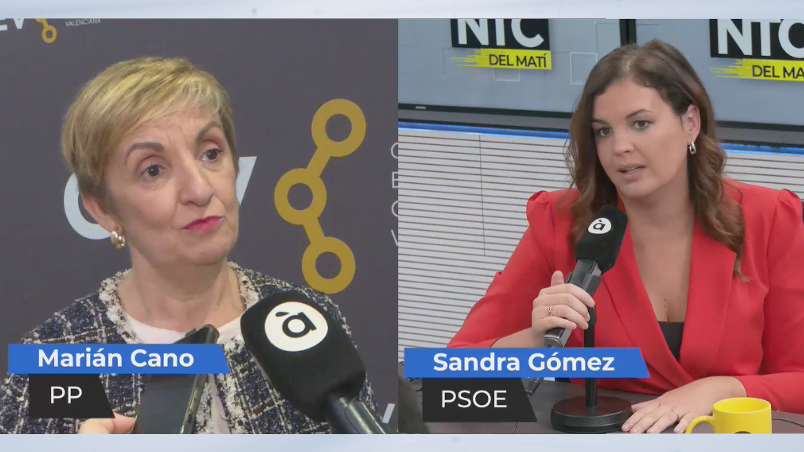 Marián Cano (PP) i Sandra Gómez (PSOE)