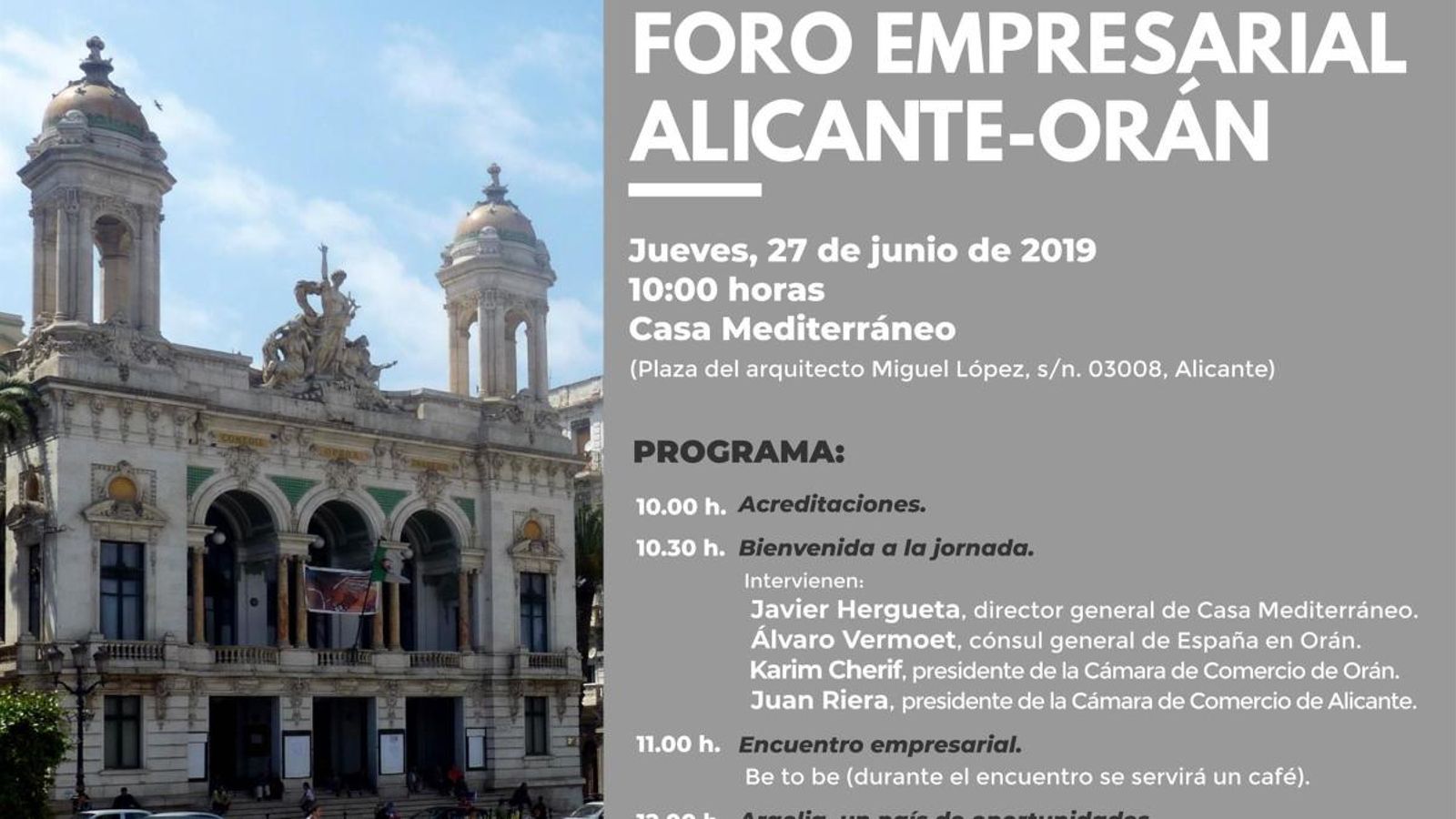 Alacant acull un fòrum d\'empresaris locals i algerians