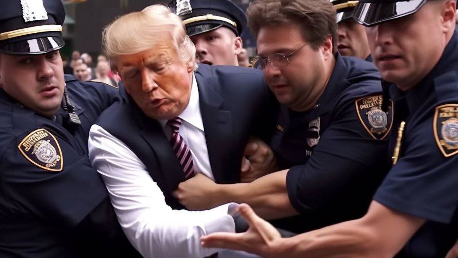 Foto de la hipotètica detenció de Trump recreada amb intel·ligència artificial 1/3