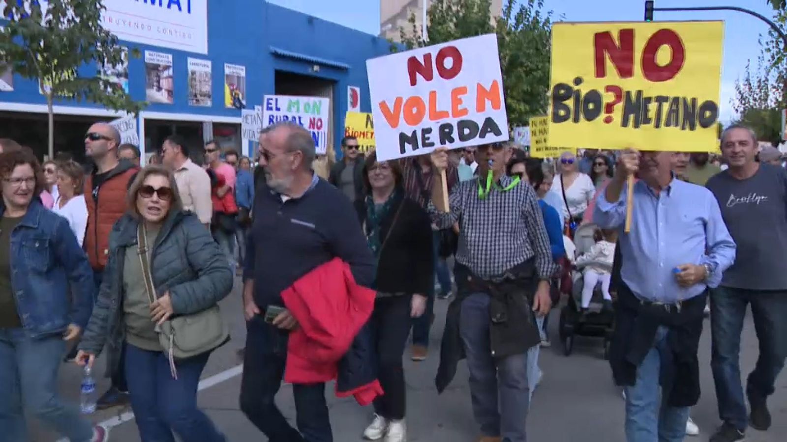 Manifestants contra la planta de biometà